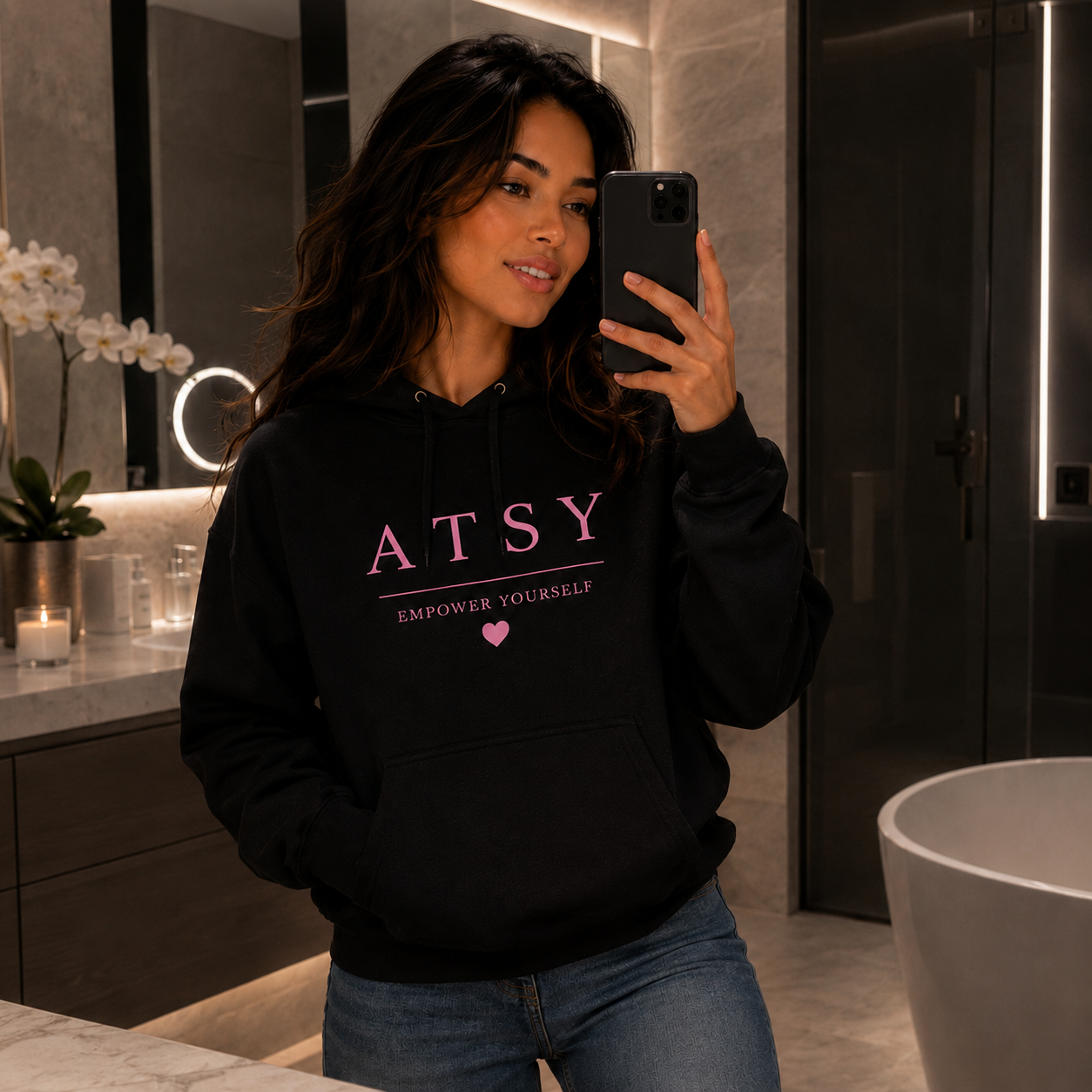 ATSY Empower Yourself Limited Edition Hoodie – Black & Pink