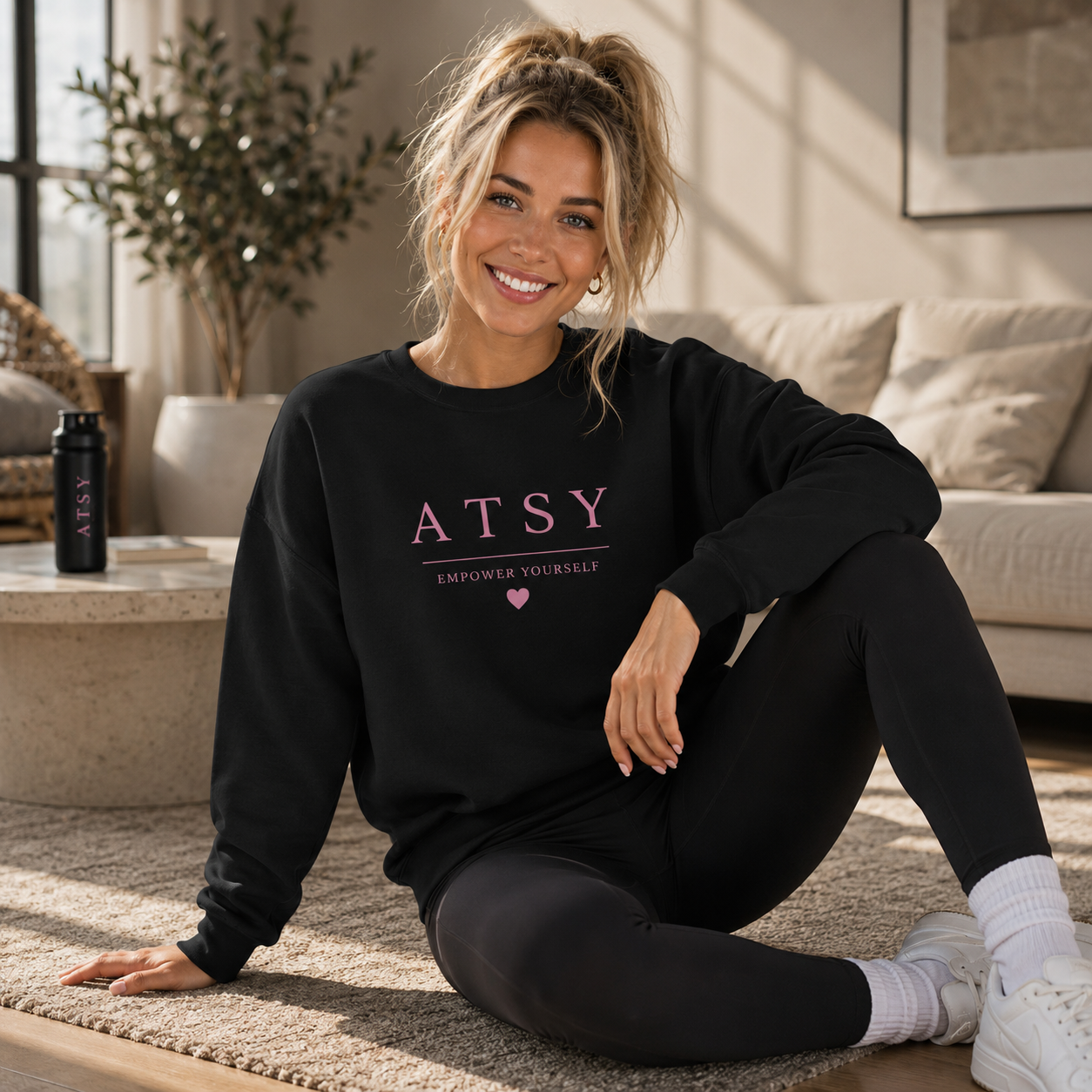 ATSY Empower Yourself Limited Edition Unisex Sweatshirt – Black & Pink