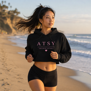 ATSY Empower Yourself Limited Edition Cropped Hoodie – Black & Pink