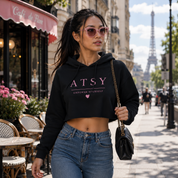 ATSY Empower Yourself Limited Edition Cropped Hoodie – Black & Pink