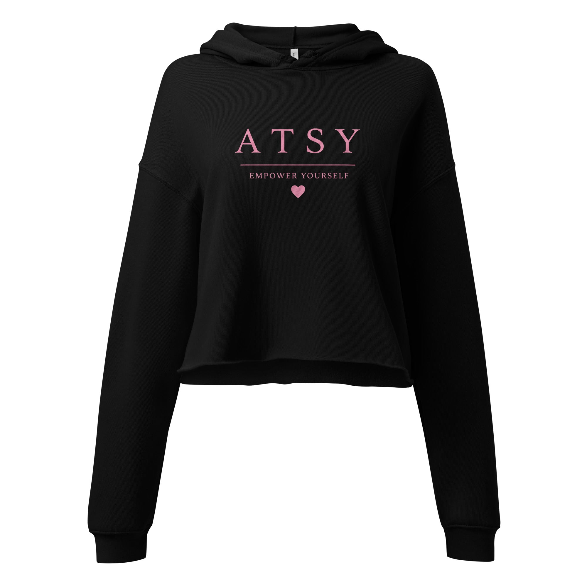 ATSY Empower Yourself Limited Edition Cropped Hoodie – Black & Pink